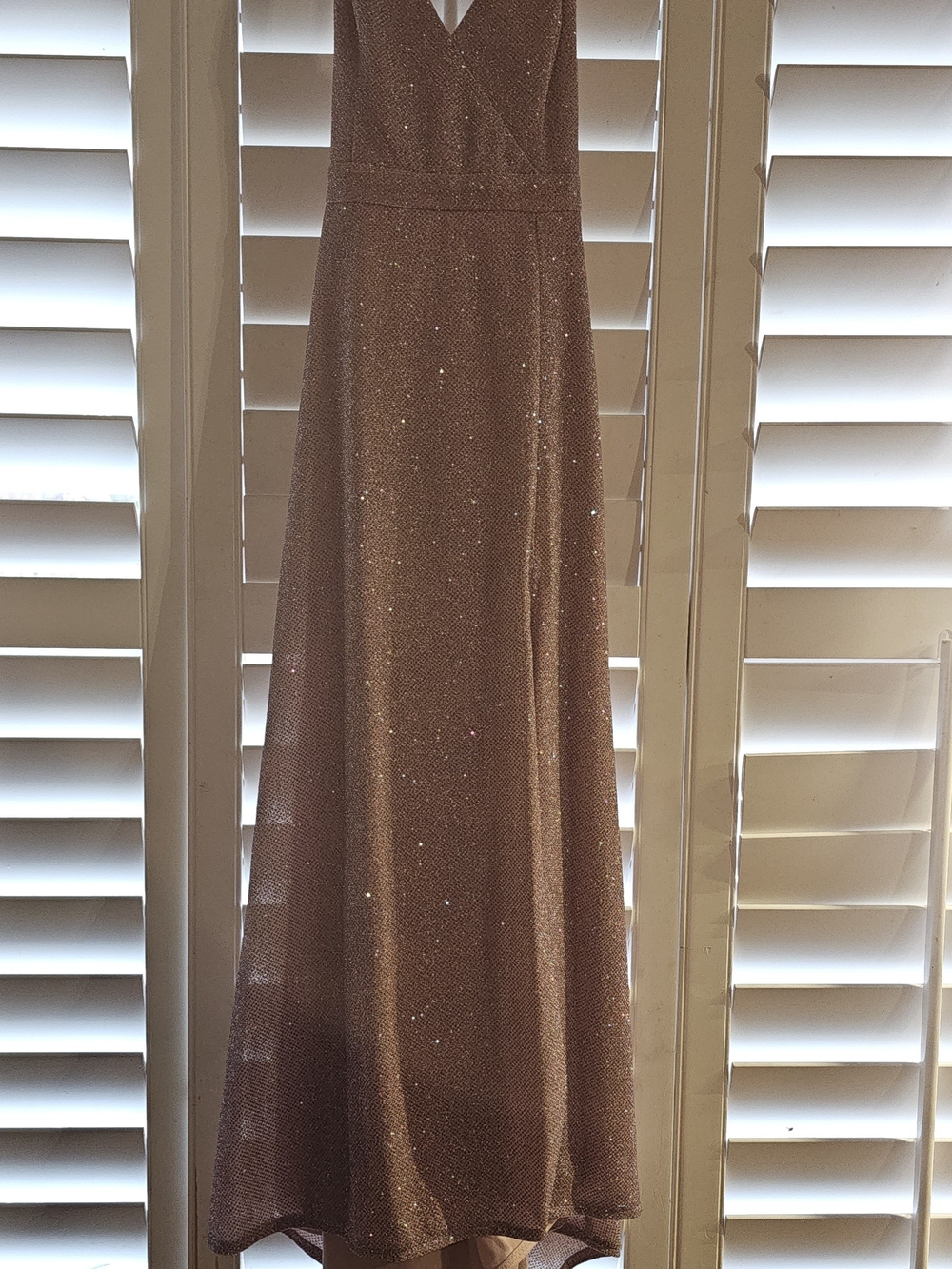 Lulus Rose Gold Glitter High-Low Midi Dress | Sparkly Formal Party Dress